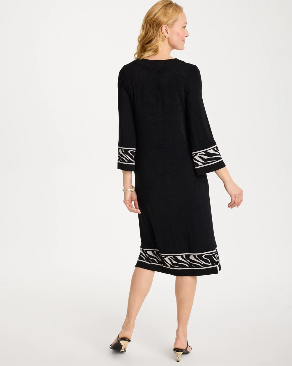 Chico's Essential | Travelers™ Zebra Trim Kurta Dress