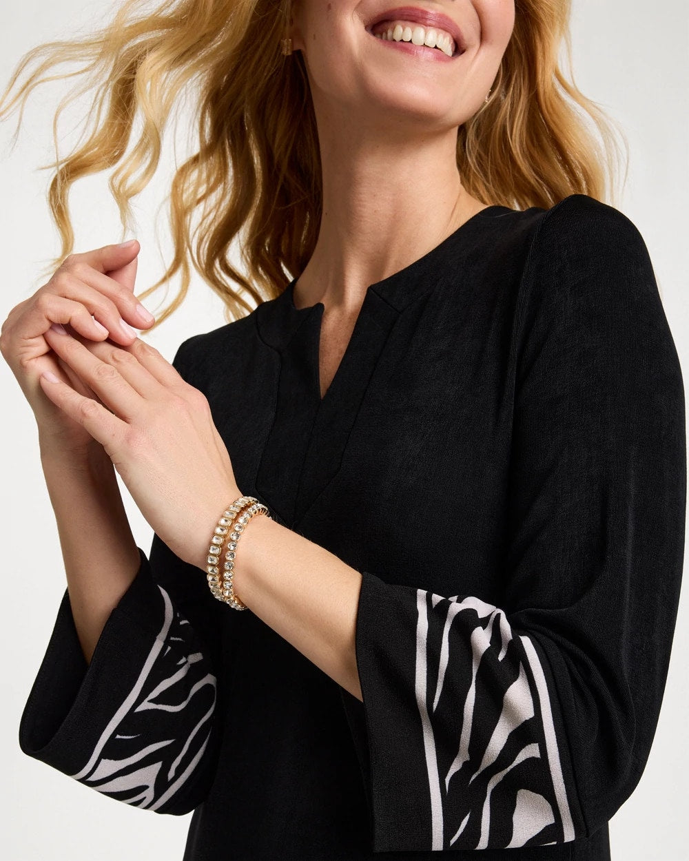 Chico's Essential | Travelers™ Zebra Trim Kurta Dress