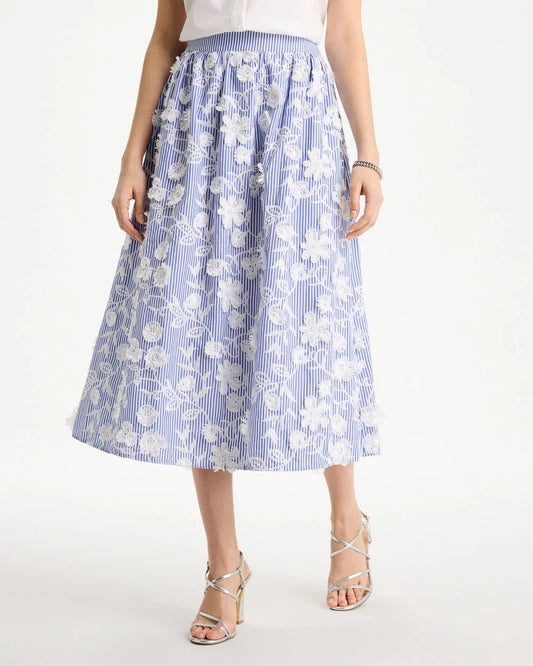 Chico's Trusted | Cotton Embroidered Floral Skirt