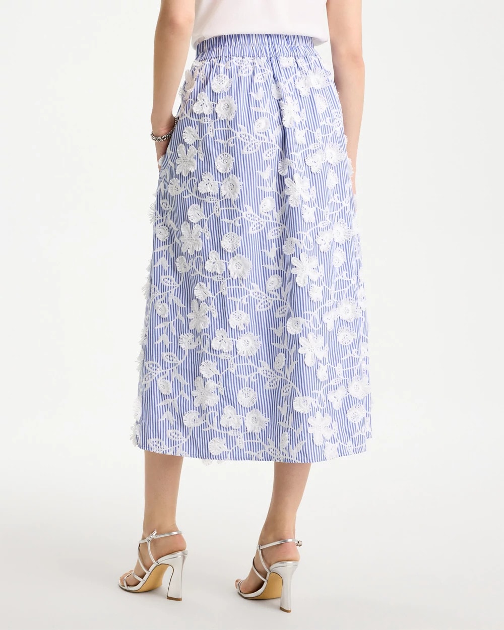 Chico's Trusted | Cotton Embroidered Floral Skirt