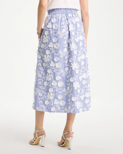 Chico's Trusted | Cotton Embroidered Floral Skirt