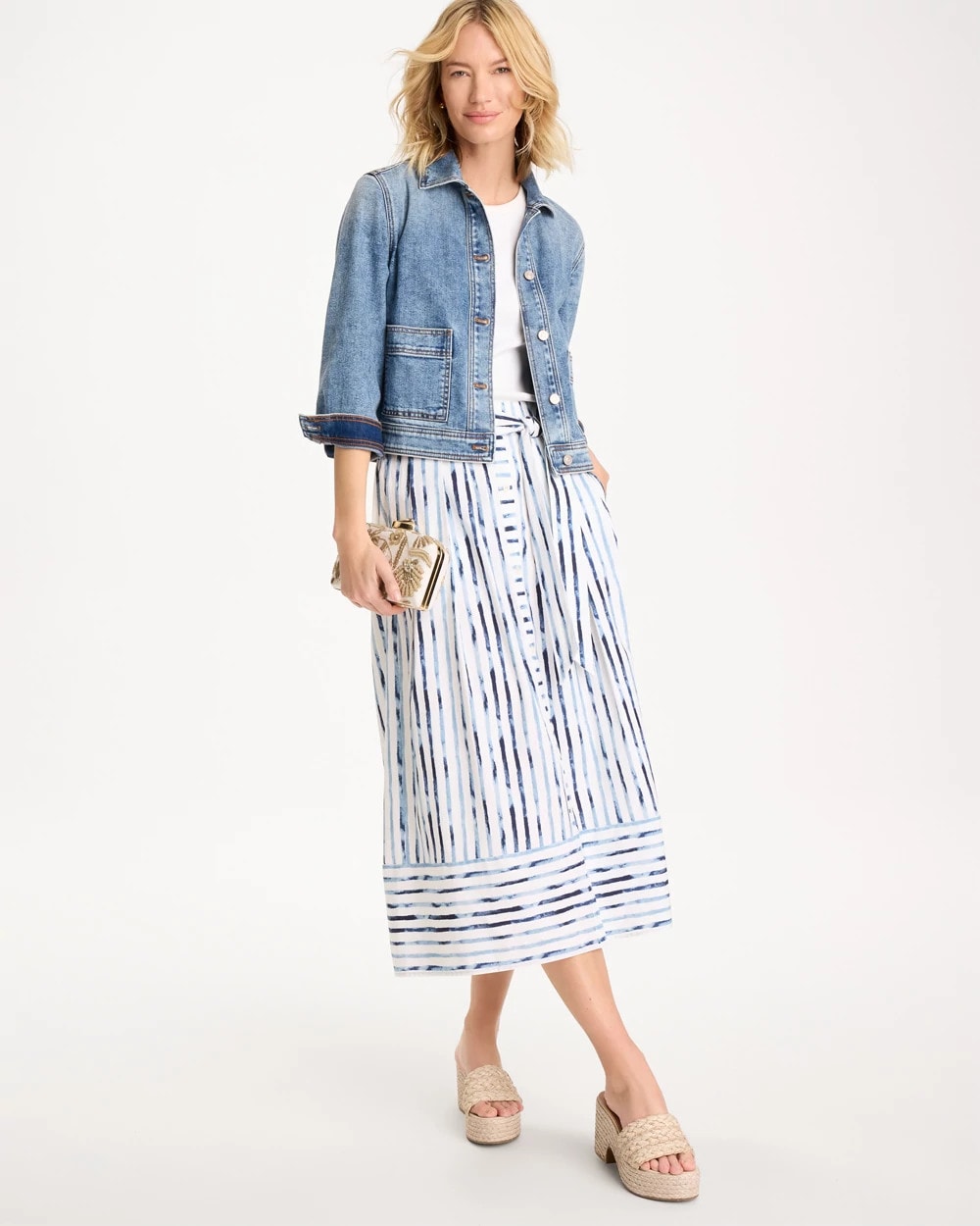 Chico's Top Pick | Palermo Striped Tie-Front Skirt