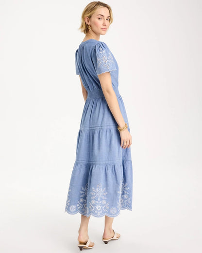 Chico's Smart Buy | Chambray Embroidered Dress