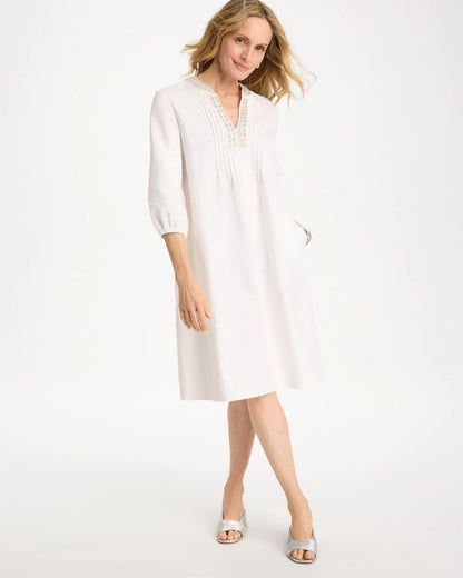 Chico's Exclusive | Embellished Pintuck Dress