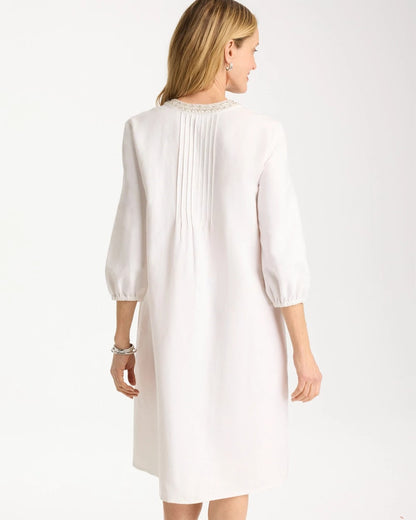 Chico's Exclusive | Embellished Pintuck Dress