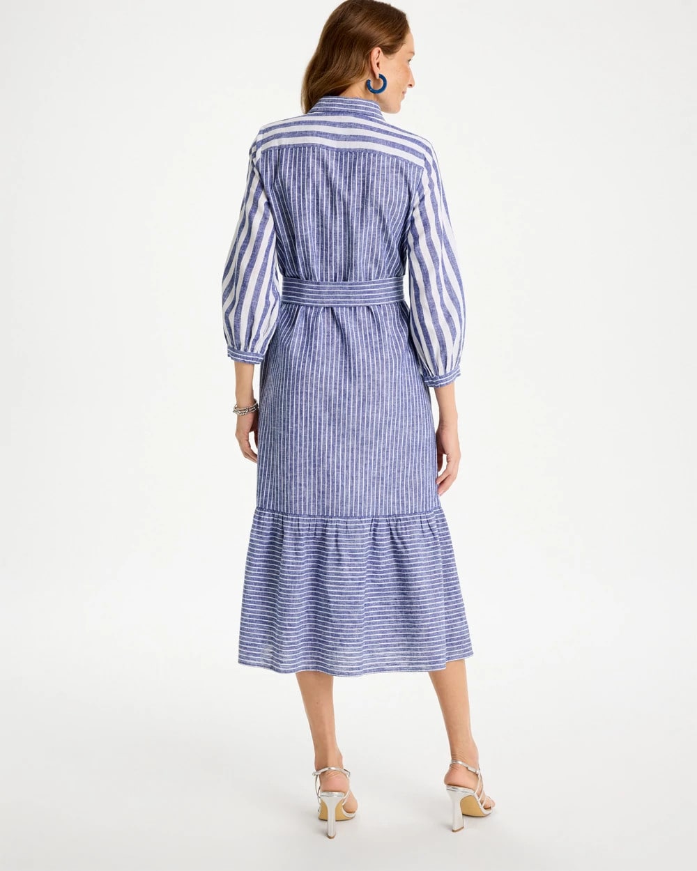 Chico's Signature | Linen-Cotton Striped Shirtdress