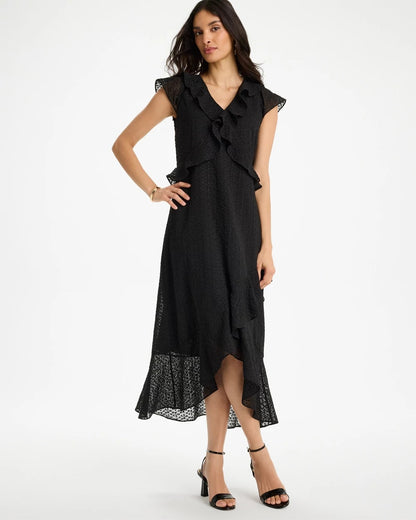 Chico's Essential | Floral Surplice Ruffled Dress