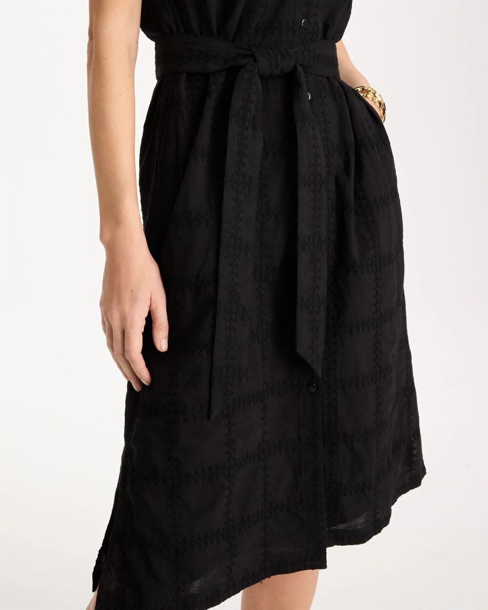 Chico's Trusted | Embroidered Cotton Shirtdress