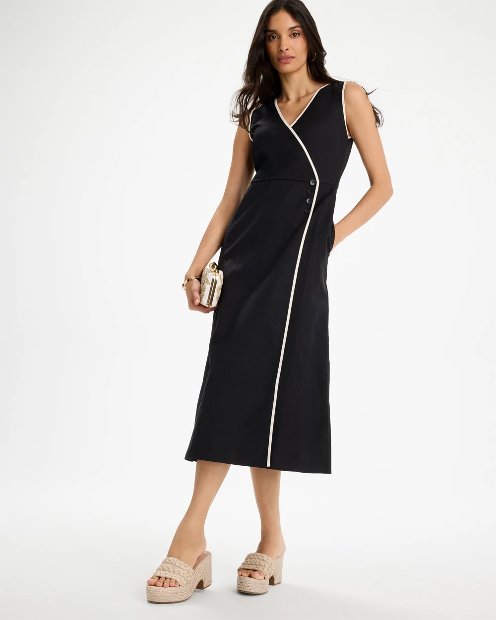 Chico's Featured | Sleeveless Surplice Linen Dress