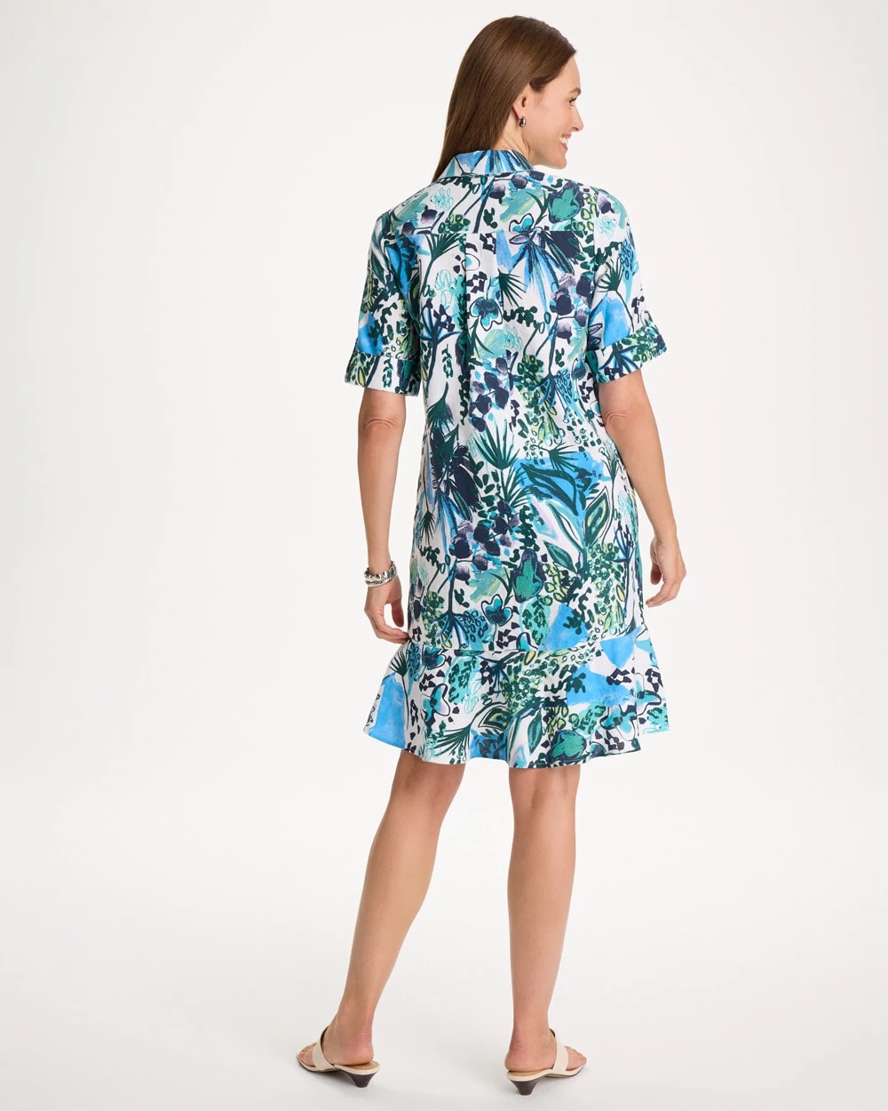 Chico's Classic | Floral Linen-Cotton Popover Dress