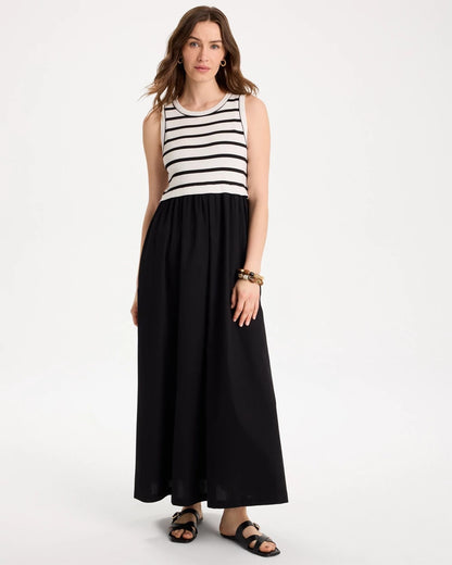 Chico's Premium | Poplin Cotton Rib Mix Dress
