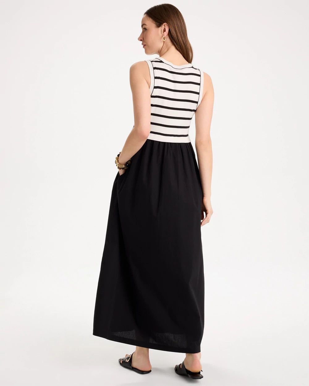 Chico's Premium | Poplin Cotton Rib Mix Dress