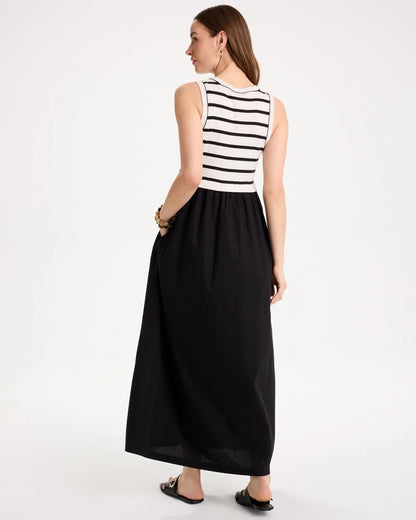 Chico's Premium | Poplin Cotton Rib Mix Dress