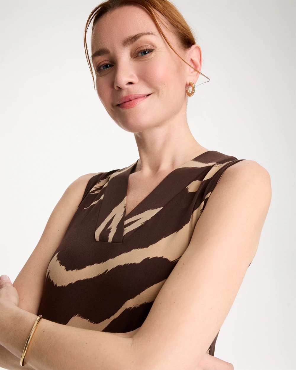 Chico's Deals | Travelers™ Zebra Double V-Neck Maxi Dress