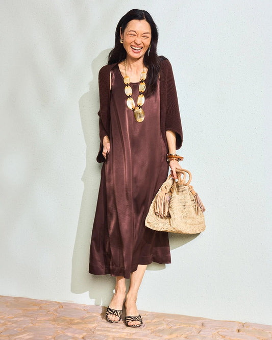 Chico's Popular | Faux Satin Sleeveless Dress