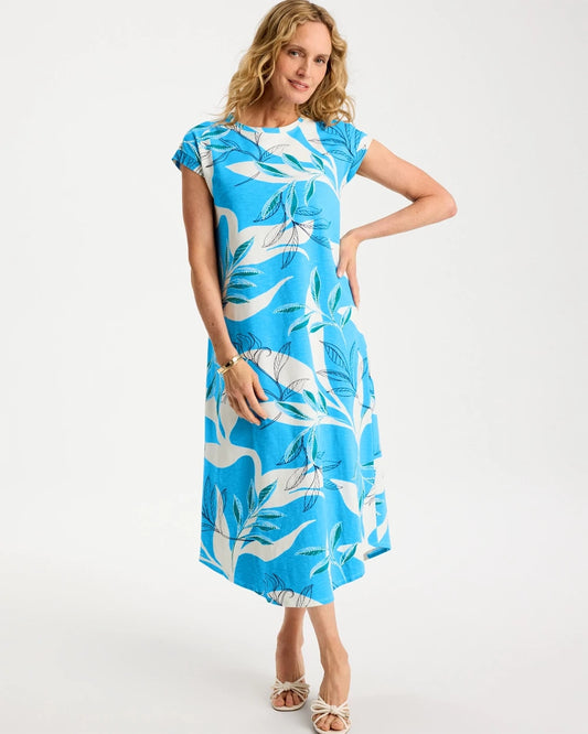 Chico's Latest | Printed Soft-Stretch Cotton Slub Dress