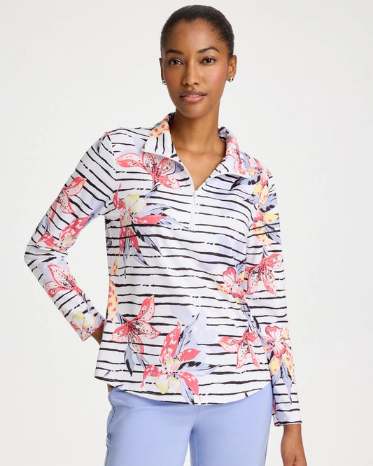 Chico's Featured | Zenergy® UPF Lily Print Half Zip