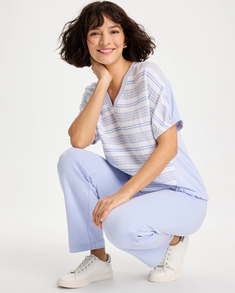 Chico's Discount | Zenergy® Striped Gauze Lounge Shirt