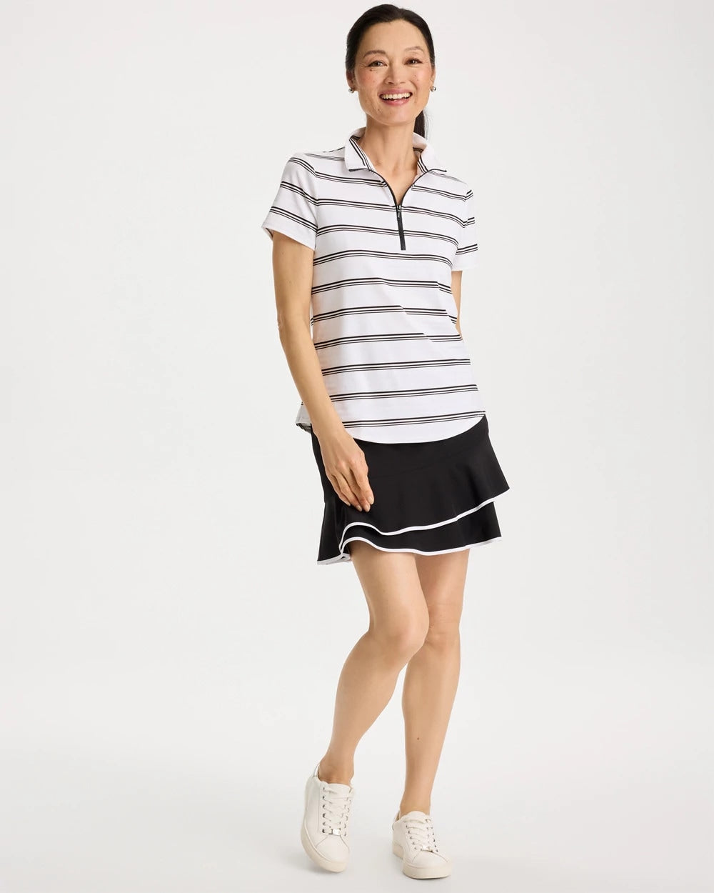 Chico's Special Offer | Zenergy® UPF Striped Half-Zip Polo