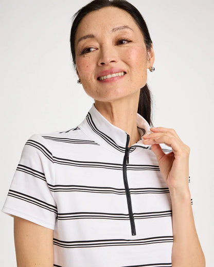 Chico's Special Offer | Zenergy® UPF Striped Half-Zip Polo
