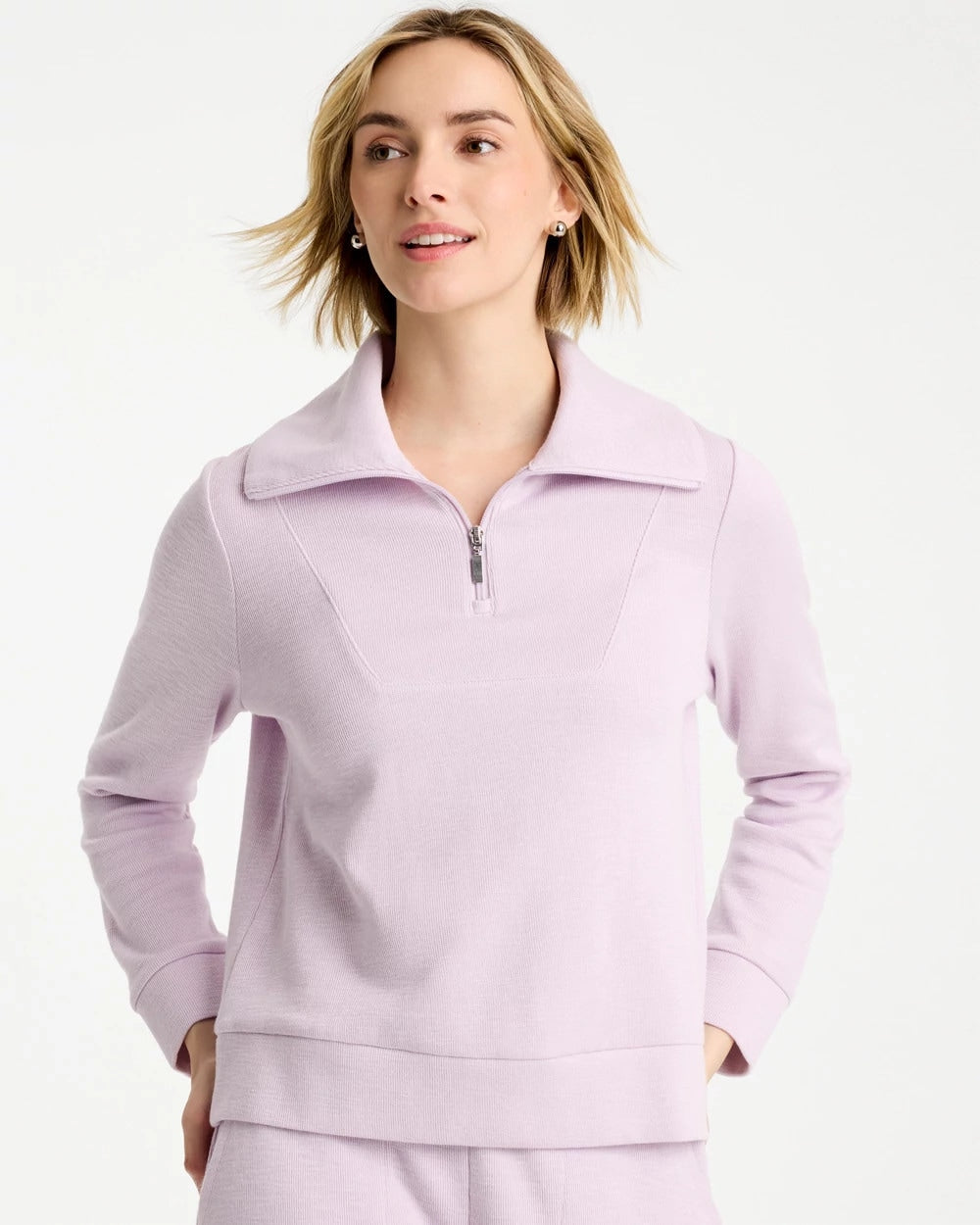 Chico's New | Zenergy® Beach Slub Half-Zip Pullover Top