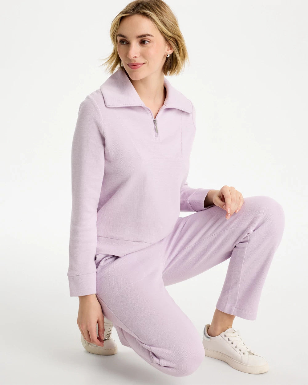 Chico's New | Zenergy® Beach Slub Half-Zip Pullover Top