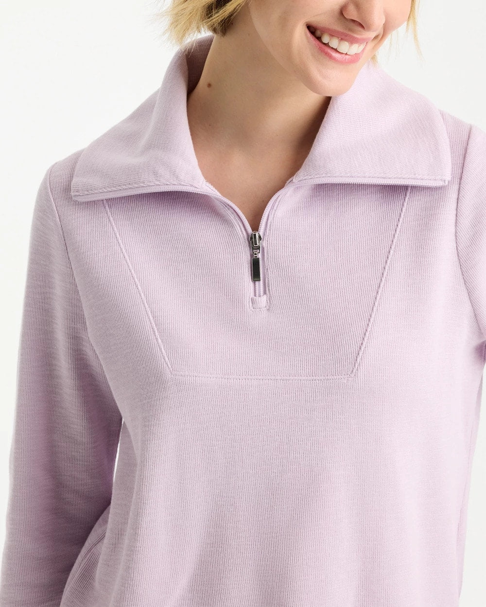 Chico's New | Zenergy® Beach Slub Half-Zip Pullover Top
