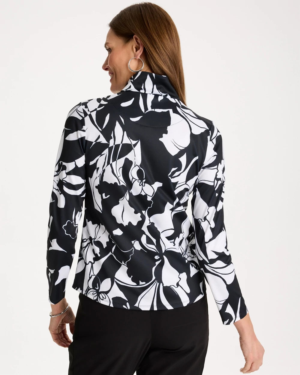 Chico's Essential | Zenergy® UPF Floral Nights Half Zip