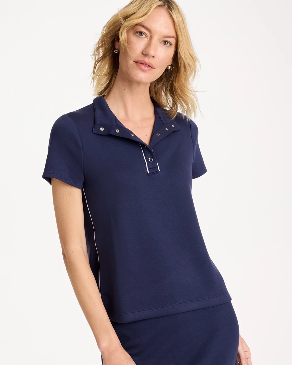 Chico's Signature | Zenergy® Soft Pique Piped Pullover