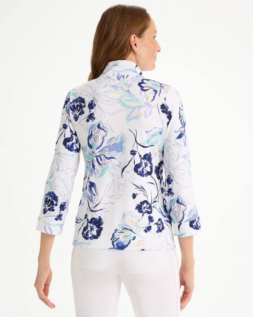 Chico's Trending | Zenergy® UPF Floral Snap Mockneck