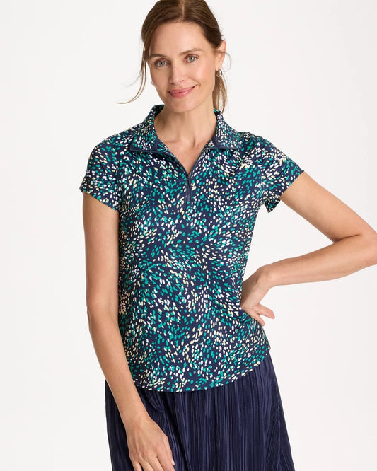 Chico's Popular | Zenergy® UPF Dots Half Zip Polo