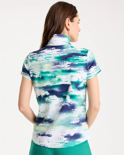 Chico's Recommended | Zenergy® UPF Watercolor Half Zip Polo