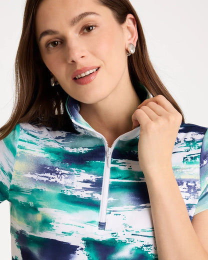 Chico's Recommended | Zenergy® UPF Watercolor Half Zip Polo
