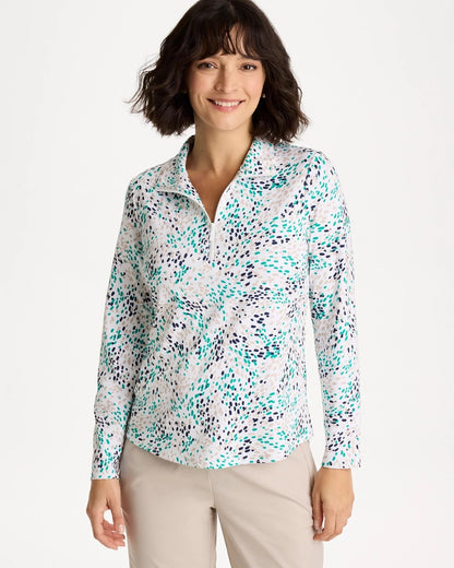 Chico's Quality | Zenergy® UPF Dots Pullover Half Zip Top