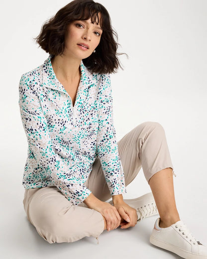 Chico's Quality | Zenergy® UPF Dots Pullover Half Zip Top