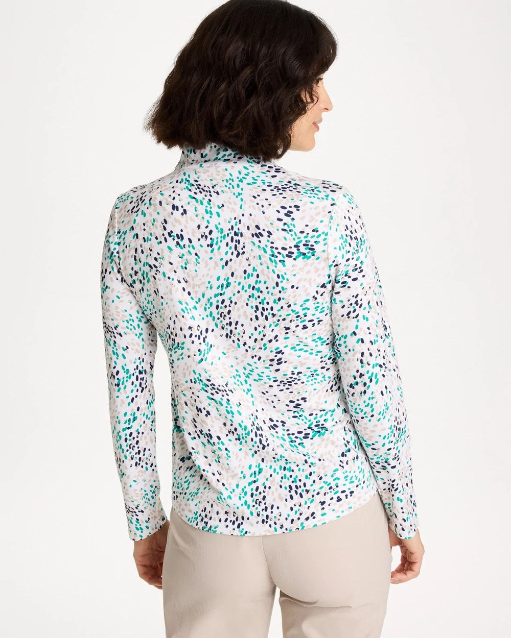 Chico's Quality | Zenergy® UPF Dots Pullover Half Zip Top