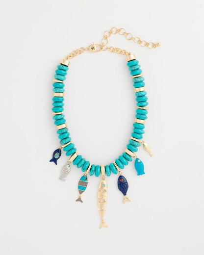 Chico's Exclusive | Turquoise Fish Charm Statement Necklace