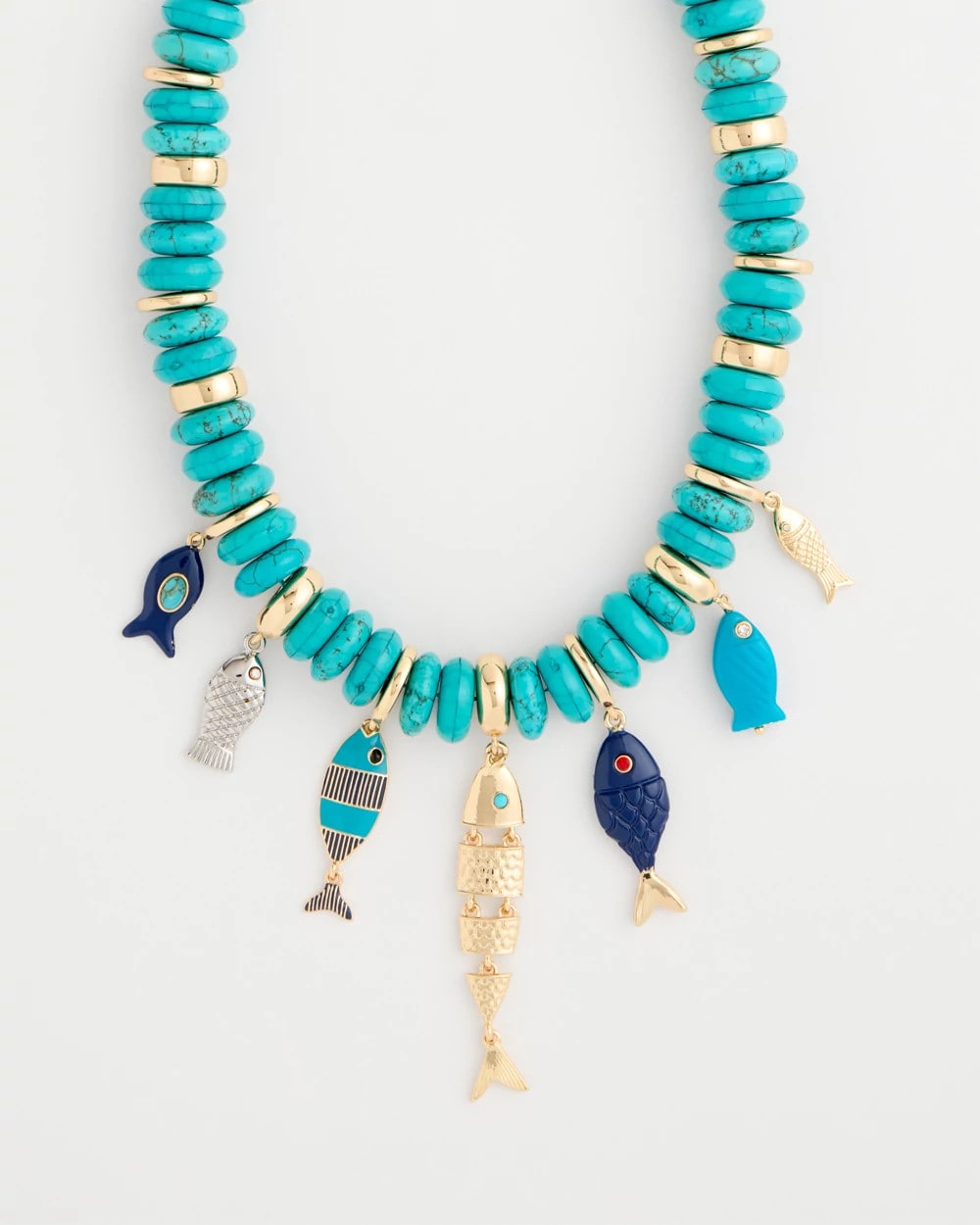 Chico's Exclusive | Turquoise Fish Charm Statement Necklace