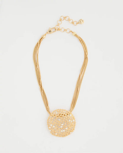 Chico's Recommended | Sea Foam Medallion Pendant Necklace