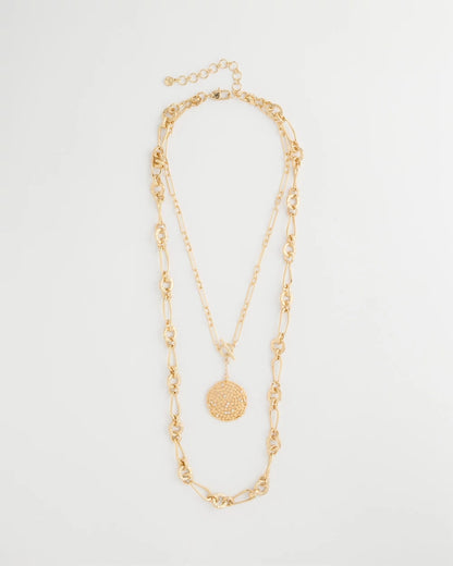 Chico's Recommended | Sea Foam Medallion Double-Strand Pendant Necklace