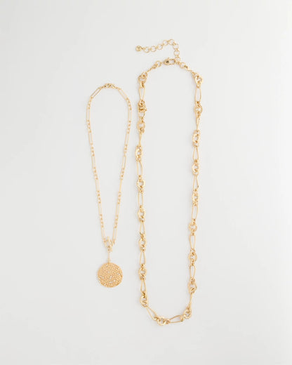 Chico's Recommended | Sea Foam Medallion Double-Strand Pendant Necklace