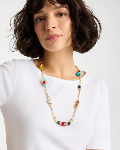 Chico's New | Mixed-Media Long Beaded Necklace