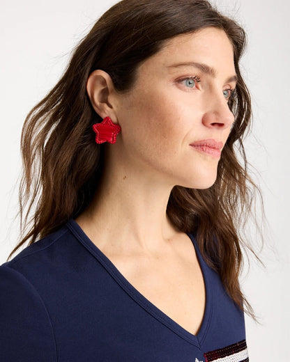 Chico's Smart Buy | Americana Red Star Stud Earrings