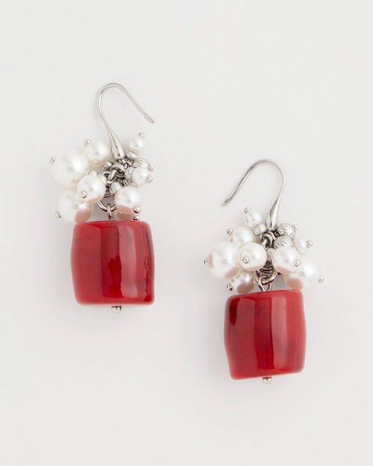 Chico's Special Offer | Red Resin Pearlescent Earrings