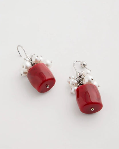 Chico's Special Offer | Red Resin Pearlescent Earrings