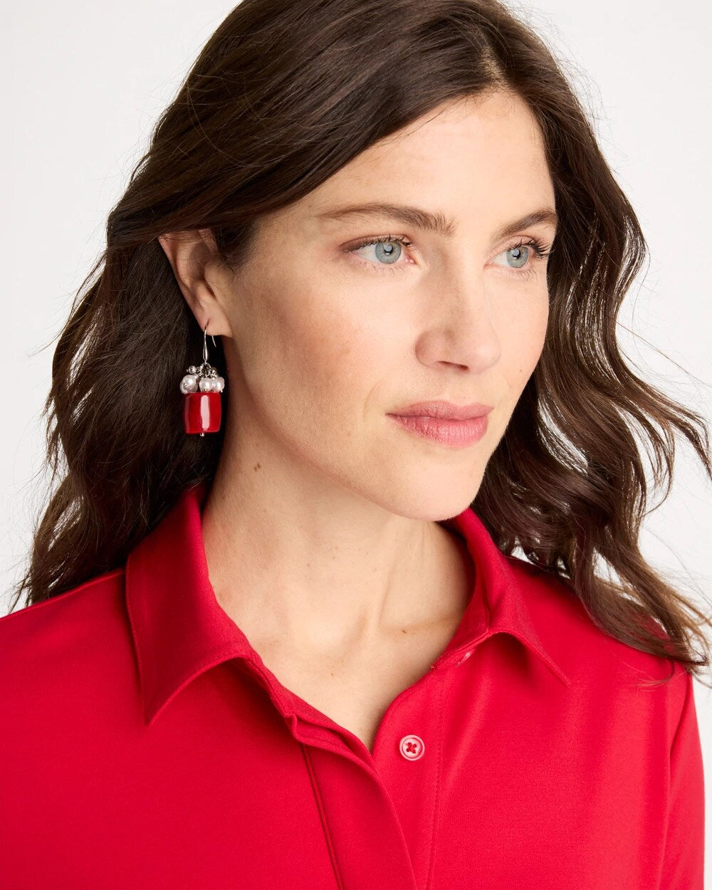 Chico's Special Offer | Red Resin Pearlescent Earrings