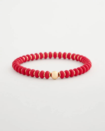Chico's Discount | Red Beaded Stretch Bracelet