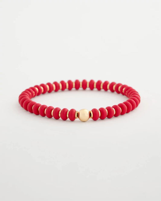 Chico's Discount | Red Beaded Stretch Bracelet