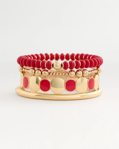 Chico's Discount | Red Beaded Stretch Bracelet
