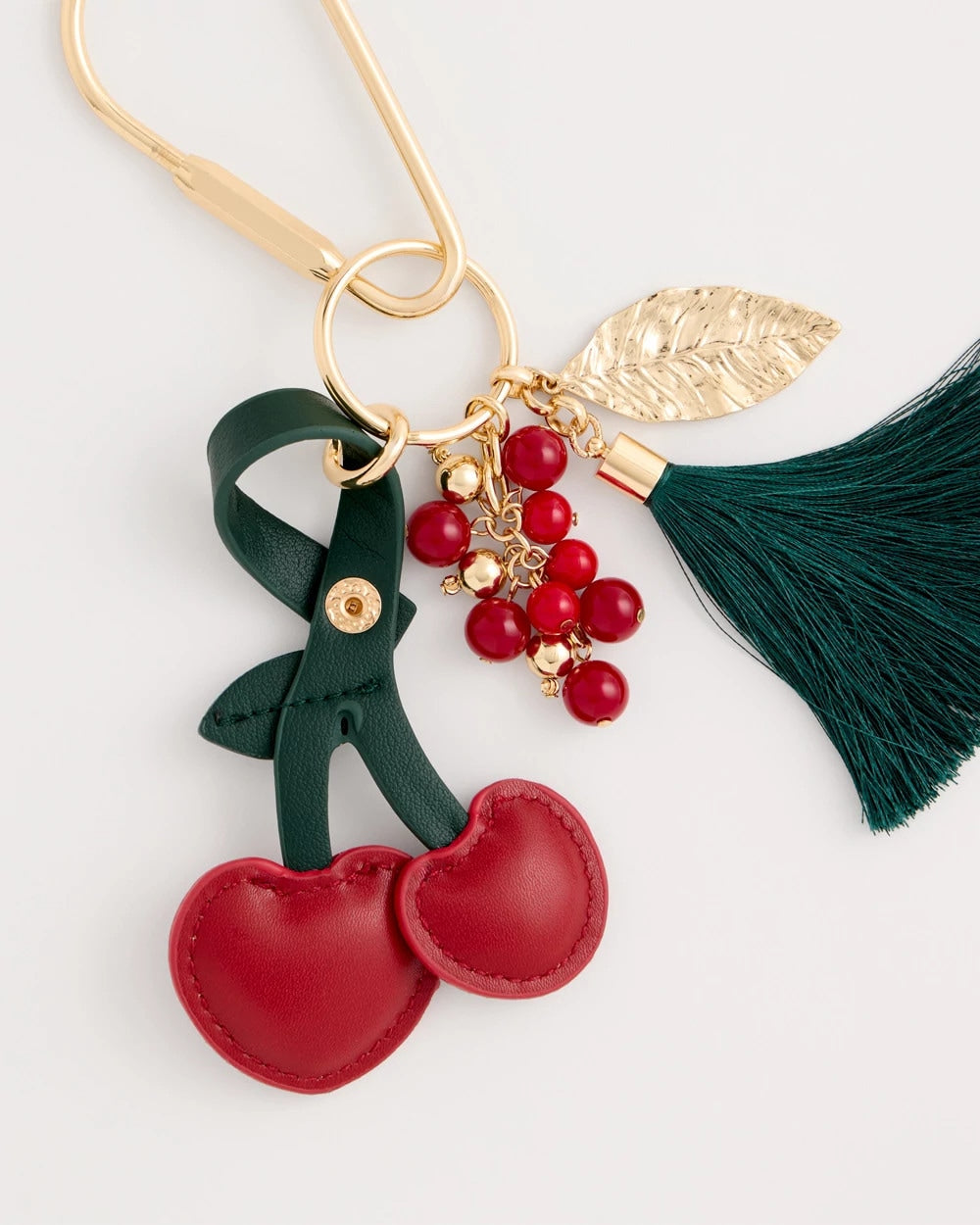 Chico's Trending | Faux Leather Cherry Bag Charm Key Chain